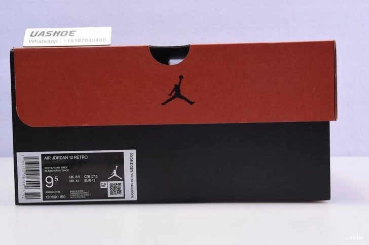 Reps 12 White (GS)  Jordan 153265-160 Retro Grey Dark 0509